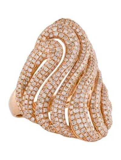 Pre-owned Ring 14k 2.72ctw Diamond Pavé Cocktail  In Multi