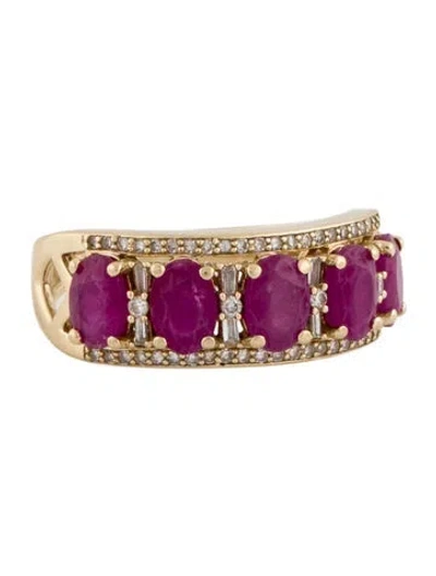 Pre-owned Ring 14k 2.72ctw Ruby & Diamond Band  In Multi