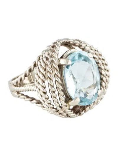 Pre-owned Ring 14k 2.75ct Topaz Braided Cocktail  In Multicolor