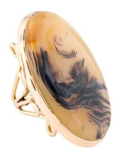 Pre-owned Ring 14k 28.43ctw Agate Cocktail  In Multi