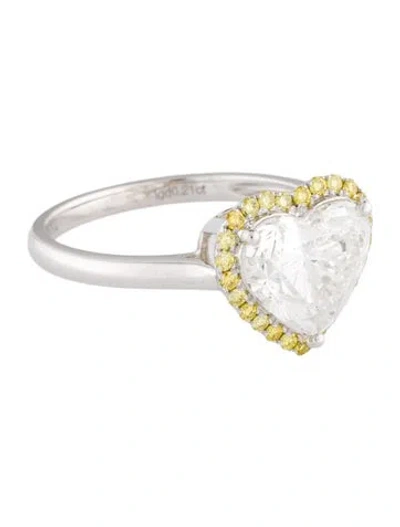 Pre-owned Ring 14k 2.85ct Lab-grown Diamond Heart Cocktail  In Multi
