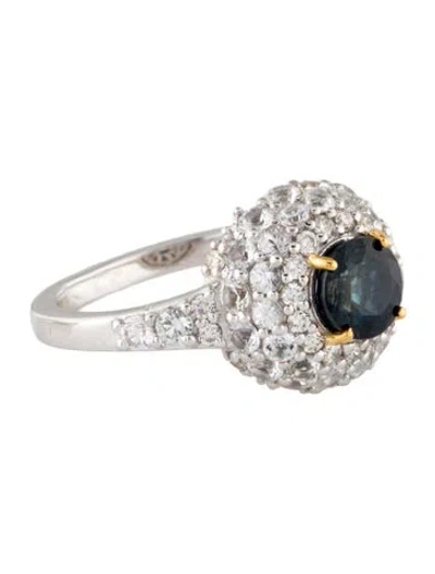 Pre-owned Ring 14k 2.87ctw Sapphire & Diamond Cocktail  In Multi