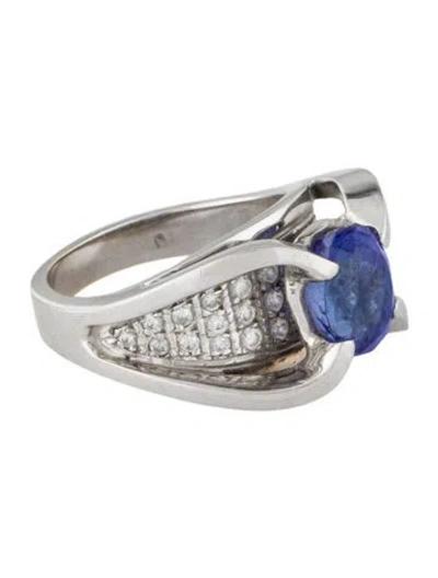Pre-owned Ring 14k 2.90ct Tanzanite & Diamond Cocktail  In Multi