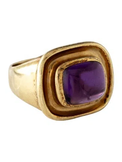 Pre-owned Ring 14k 2.93ct Amethyst Cocktail  In Multicolor