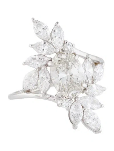 Pre-owned Ring 14k 2.96ctw Lab-grown Diamond Cocktail  In Multi