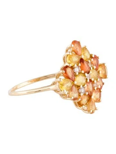 Pre-owned Ring 14k 2.98ctw Sapphire Cocktail  In Multi