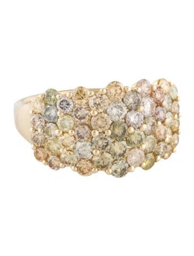 Pre-owned Ring 14k 3.00ctw Diamond Cluster  In Multi