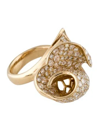 Pre-owned Ring 14k 3.02ctw Diamond Cocktail  In Multi