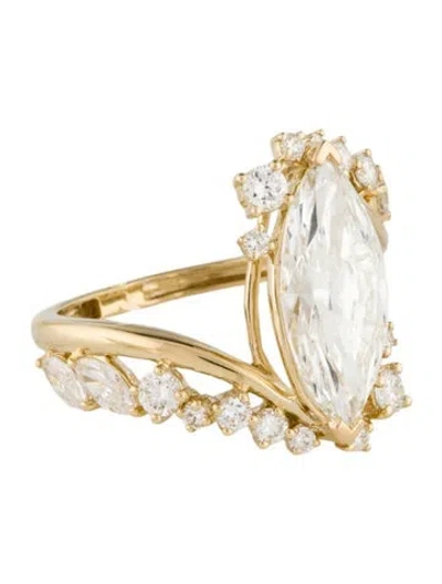 Pre-owned Ring 14k 3.04ct Lab-grown Diamond Cocktail  In Multi