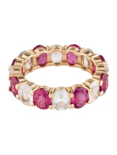 Pre-owned Ring 14k 3.04ctw Ruby & Sapphire Eternity Band In Multi