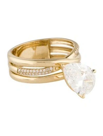 Pre-owned Ring 14k 3.05ct Lab-grown Diamond Cocktail  In Multi