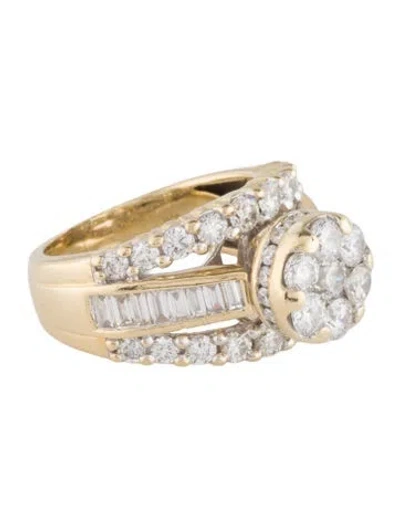 Pre-owned Ring 14k 3.08ctw Diamond Cocktail  In Multi