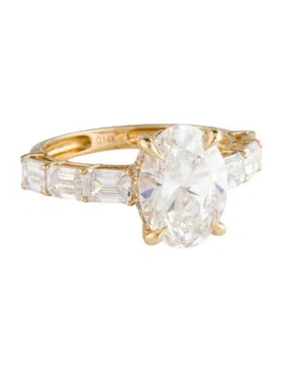 Pre-owned Ring 14k 3.09ct Lab-grown Diamond Engagement  In Multicolor