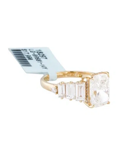 Pre-owned Ring 14k 3.09ct Lab-grown Diamond Engagement  In Multicolor