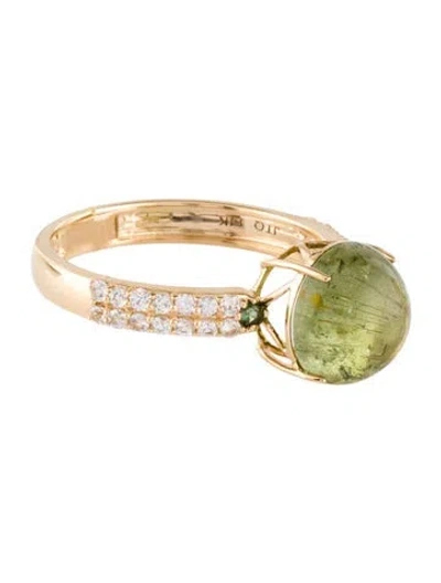 Pre-owned Ring 14k 3.21ctw Tourmaline & Sapphire Cocktail  In Multi