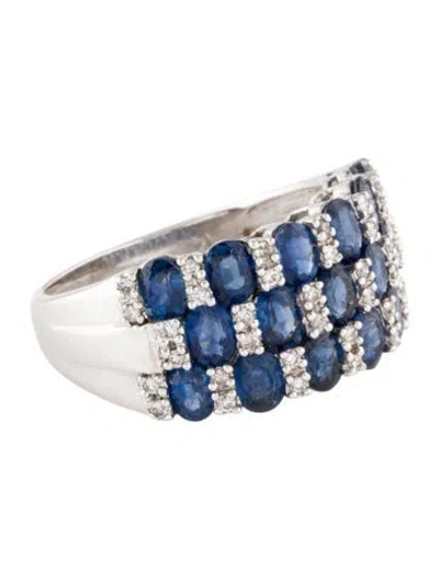 Pre-owned Ring 14k 3.23ctw Sapphire & Diamond Cocktail  In Multi