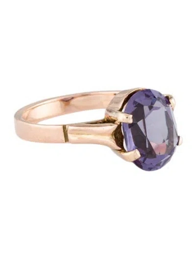 Pre-owned Ring 14k 3.24ctw Synthetic Sapphire Cocktial  In Multi