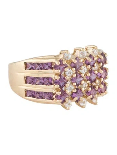 Pre-owned Ring 14k 3.42ctw Sapphire Cocktail  In Multi