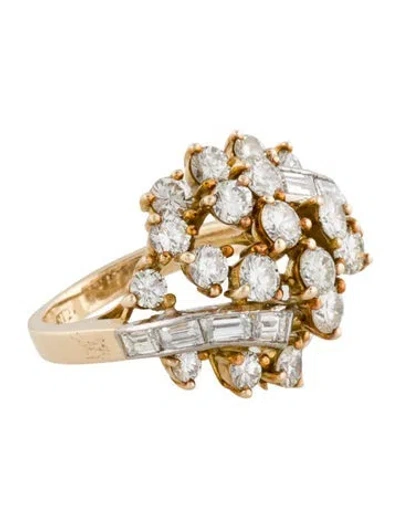 Pre-owned Ring 14k 3.43ctw Diamond Cluster  In Multi