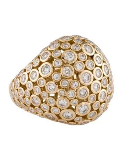 Pre-owned Ring 14k 3.50ctw Diamond Dome Cocktail  In Multi