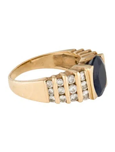 Pre-owned Ring 14k 3.55ct Sapphire & Diamond Band In Multi