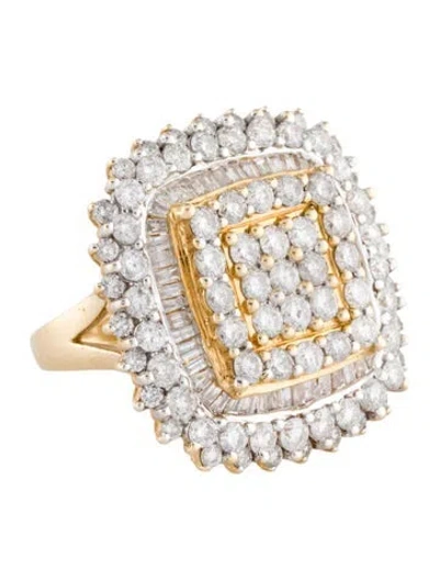 Pre-owned Ring 14k 3.64ctw Diamond Cocktail  In Multi