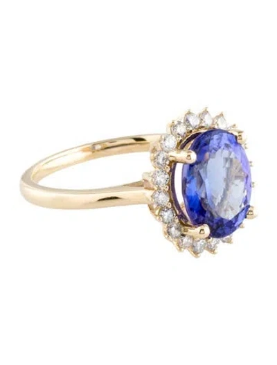Pre-owned Ring 14k 3.68ct Tanzanite & Diamond Cocktail  In Multi