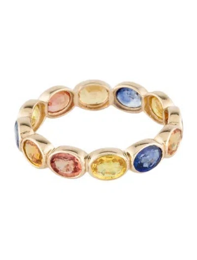 Pre-owned Ring 14k 3.80ctw Multi-color Sapphire Band
