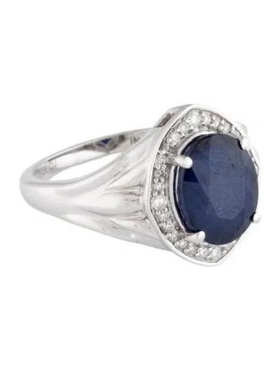 Pre-owned Ring 14k 3.81ct Sapphire & Diamond Cocktail  In Multicolor