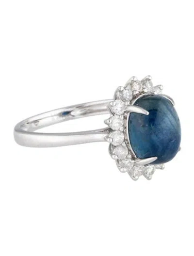 Pre-owned Ring 14k 3.92ct Sapphire & Diamond Cocktail  In Multi