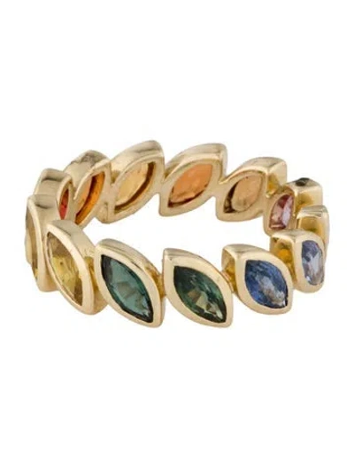 Pre-owned Ring 14k 3.96ctw Sapphire Multi-color Eternity Band