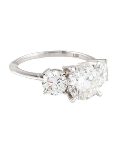 Pre-owned Ring 14k 4.00ctw Lab-grown Diamond Three-stone Cocktail  In Multi