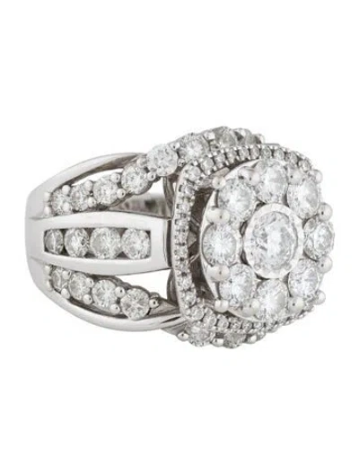 Pre-owned Ring 14k 4.04ctw Diamond Cocktail  In Multi