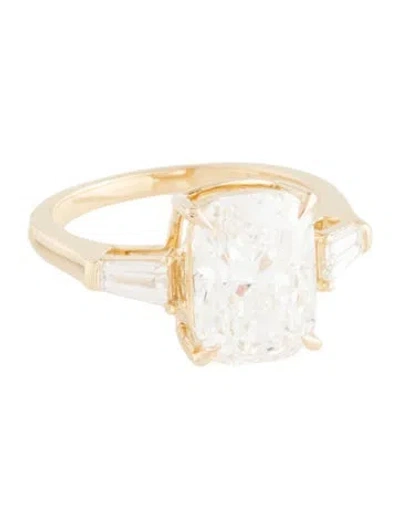 Pre-owned Ring 14k 4.09ct Lab-grown Diamond Engagement  In Multicolor