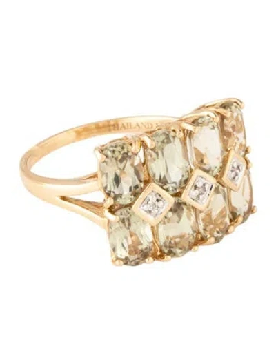 Pre-owned Ring 14k 4.09ctw Zultanite & Diamond Cocktail  In Multicolor