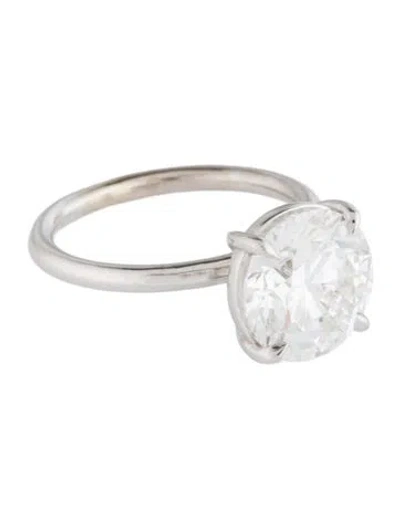 Pre-owned Ring 14k 4.10ct Lab-grown Diamond Engagement  In Multicolor