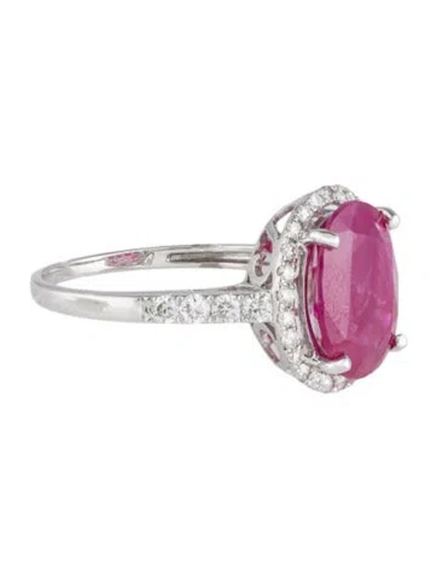 Pre-owned Ring 14k 4.17ct Ruby & Diamond Cocktail  In Multi
