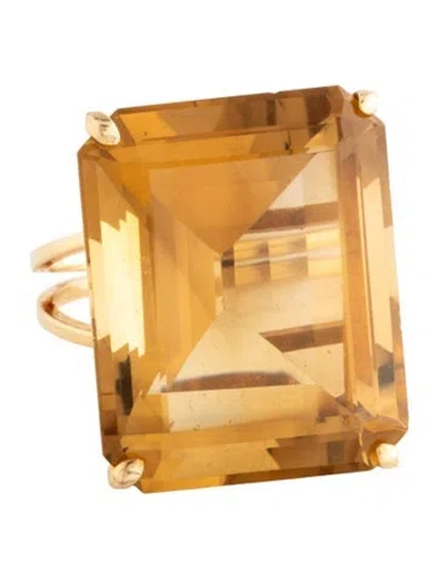 Pre-owned Ring 14k 42.91ctw Citrine Cocktail  In Multicolor