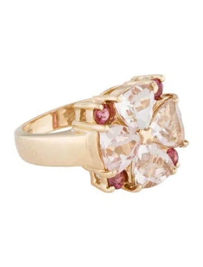 Pre-owned Ring 14k 4.31ctw Morganite & Tourmaline Cocktail  In Multi