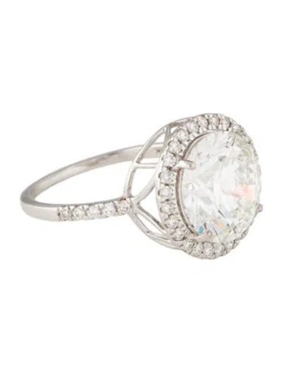 Pre-owned Ring 14k 4.32ct Lab-grown Diamond Halo Set Engagement In Multi