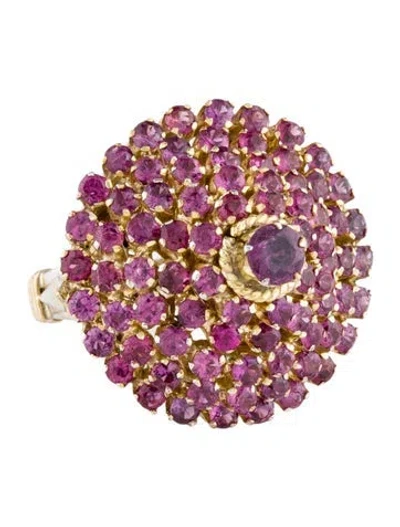 Pre-owned Ring 14k 4.32ctw Ruby Cocktail  In Multi