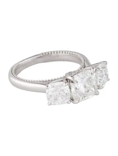 Pre-owned Ring 14k 4.36ctw Lab-grown Diamond Three-stone Cocktail  In Multi