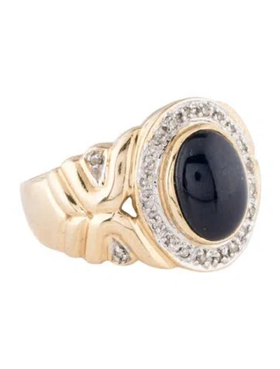 Pre-owned Ring 14k 4.38ct Sapphire & Diamond Cocktail  In Multi