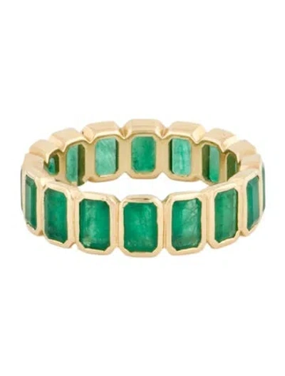 Pre-owned Ring 14k 4.40ctw Emerald Eternity Band In Multi