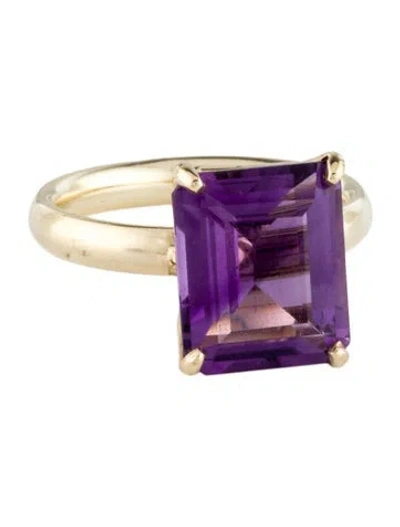 Pre-owned Ring 14k 4.46ctw Amethyst Cocktail  In Multi