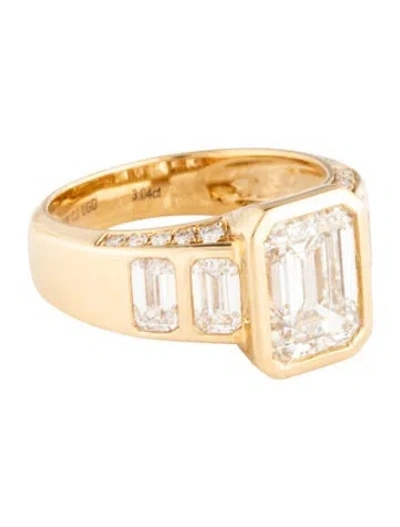 Pre-owned Ring 14k 4.50ctw Lab-grown Diamond Cocktail  In Multicolor