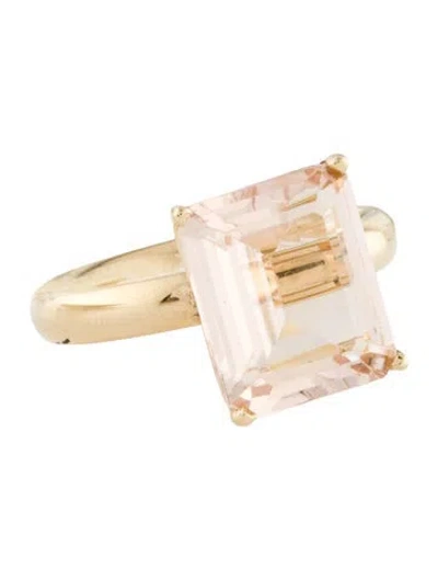 Pre-owned Ring 14k 4.52ct Morganite Cocktail  In Multi