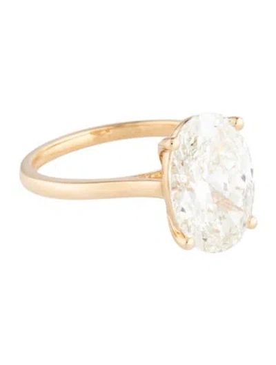 Pre-owned Ring 14k 4.59ct Lab-grown Diamond Engagement  In Multicolor