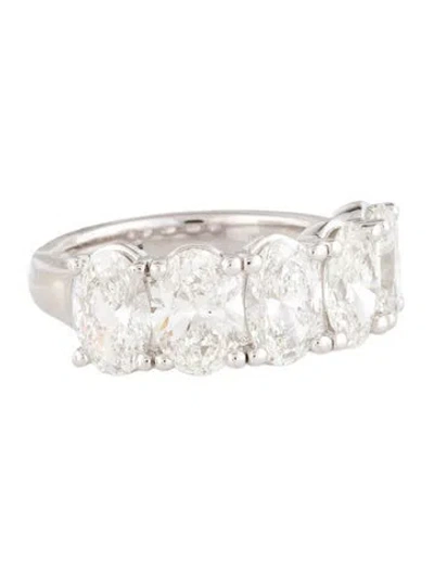 Pre-owned Ring 14k 4.60ctw Lab-grown Diamond 5-stone Band In Multi