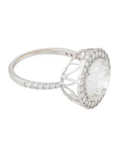 Pre-owned Ring 14k 4.68ctw Lab-grown Diamond Halo Set Cocktail In Multi